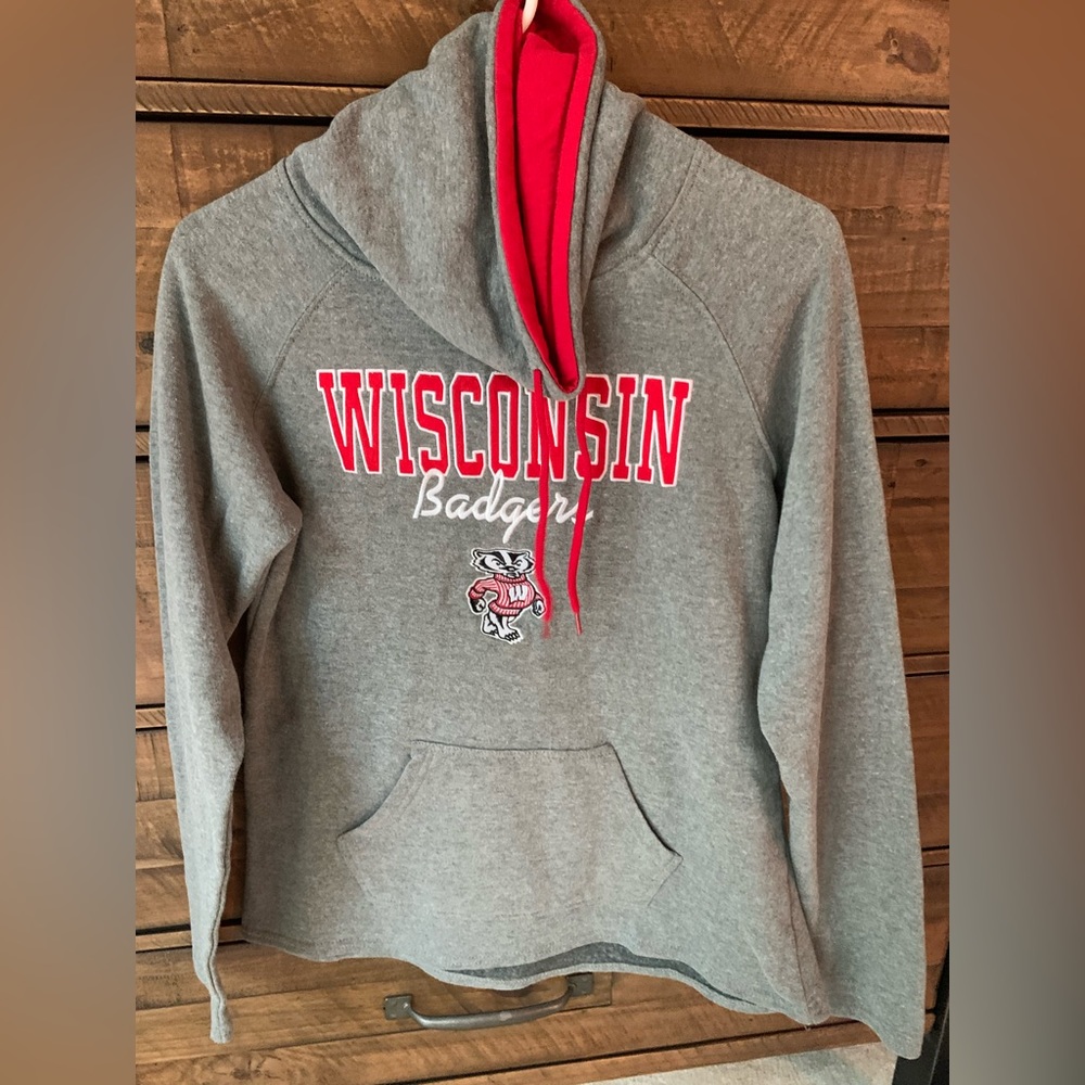Wisconsin cowlneck sweatshirt